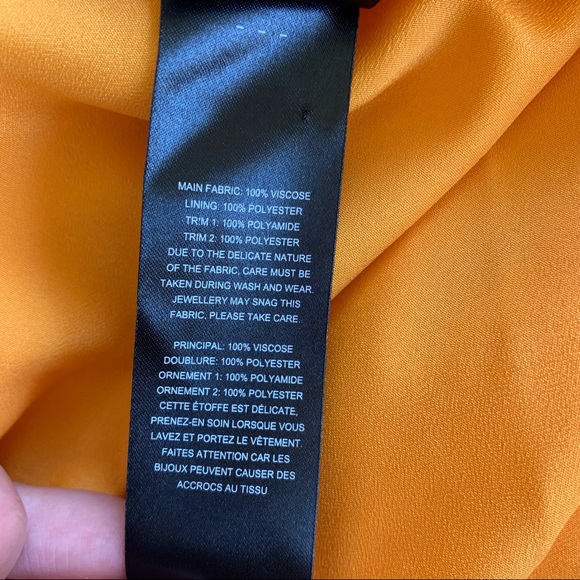 SELF-PORTRAIT Orange Lace Frilled Jacquard Dress - Picture 12 of 14